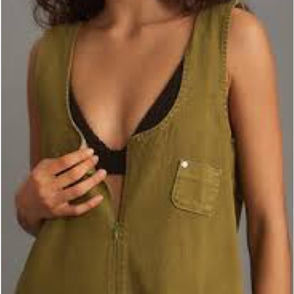 Pilcro Anthropologie Zip Front Wide Leg Jumpsuit - Picture 4 of 5